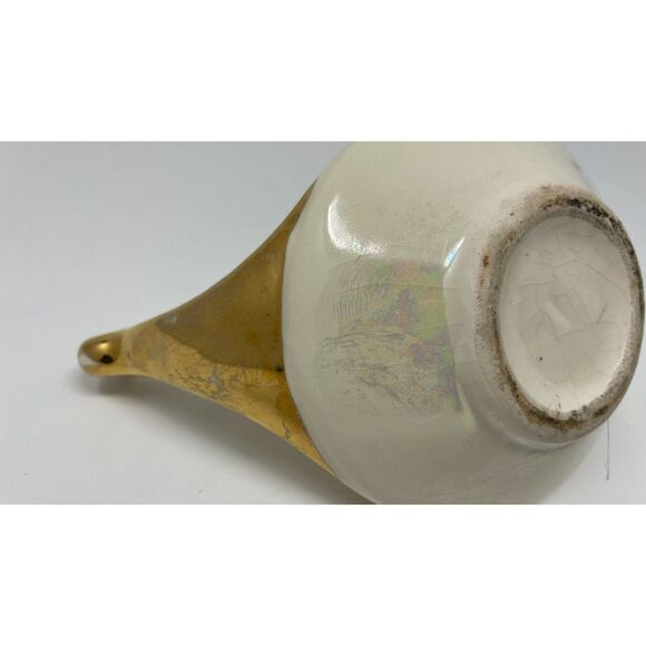 VTG Pearl China Co. Creamer/Sugar Set Hand Decorated 22KT Gold, USA - Picture 9 of 14